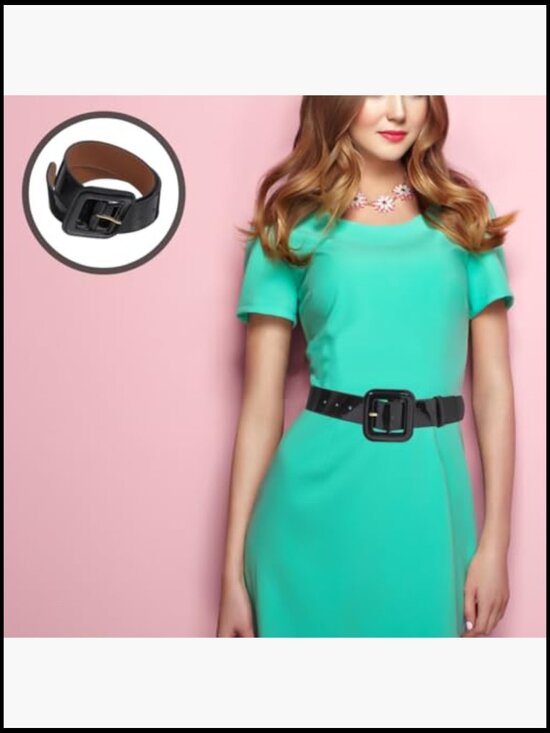 Vintage Square Buckle Wide High Waist Belt for Dresses Coats Skirts main image 5
